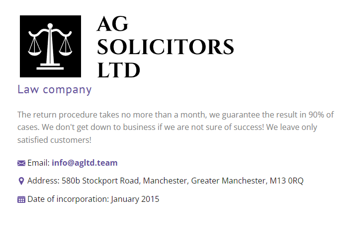 AG SOLICITORS LTD (АГ Солиторс ЛТД) https://agltd.team